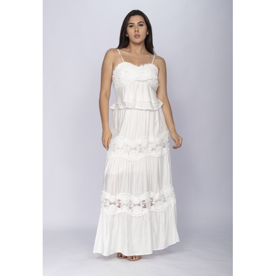 Conjunto de Saia e Croped Flora Amazônica Renda Branco