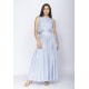 Conjunto de Saia e Croped Essência da Mata Renda Blue