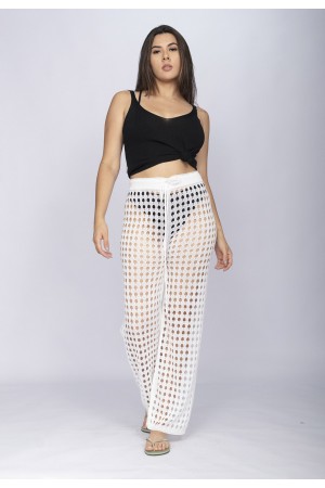 Saída de Praia Amazônia Calça Crochê Branco
