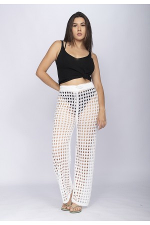 Saída de Praia Amazônia Calça Crochê Branco