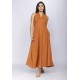 Vestido Longo Andirá Viscose Amarração nas Costas Argila Laranja