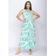 Vestido Longo Acará Malha Estampa Aqua Flora