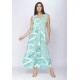 Vestido Longo Acará Malha Estampa Aqua Flora