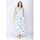 Vestido Longo Acará Malha Estampa Selvagem Blue