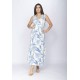 Vestido Longo Acará Malha Estampa Selvagem Blue