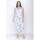 Vestido Longo Acará Malha Estampa Selvagem Blue