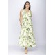 Vestido Longo Acará Malha Estampa Verde Selvagem