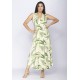 Vestido Longo Acará Malha Estampa Verde Selvagem