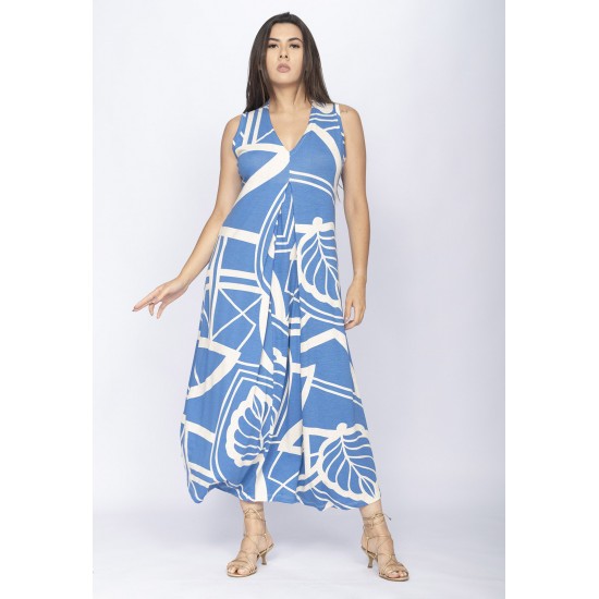 Vestido Longo Acará Malha Estampa Lagoa Botânica