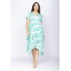 Vestido Saruel Malha Manga Curta Estampa Aqua Flora