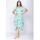 Vestido Saruel Malha Manga Curta Estampa Aqua Flora
