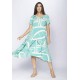 Vestido Saruel Malha Manga Curta Estampa Aqua Flora