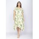 Vestido Saruel Malha Manga Curta Estampa Verde Selvagem