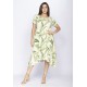 Vestido Saruel Malha Manga Curta Estampa Verde Selvagem