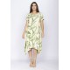 Vestido Saruel Malha Manga Curta Estampa Verde Selvagem