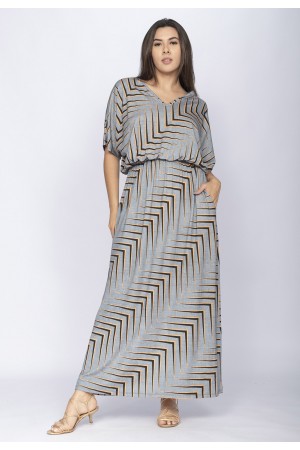 Vestido Longo Plus Malha Estampa Murici