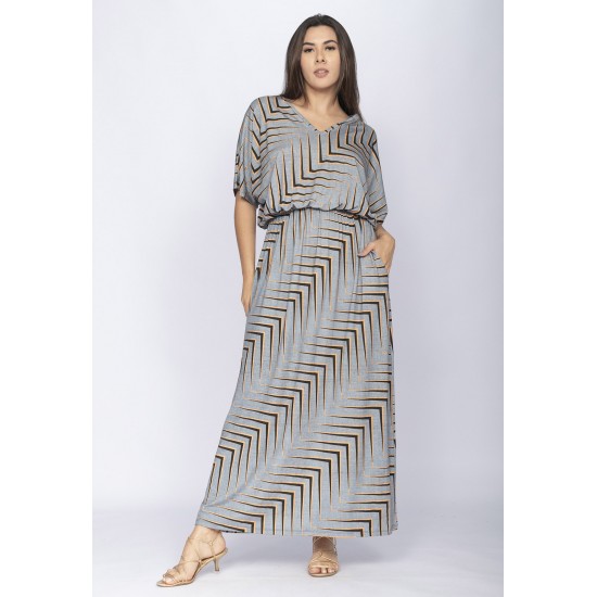 Vestido Longo Plus Malha Estampa Murici