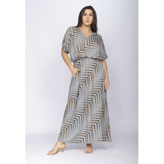 Vestido Longo Plus Malha Estampa Murici