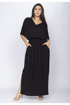 Vestido Longo Plus Malha Preto