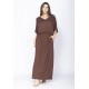 Vestido Longo Plus Malha Marrom