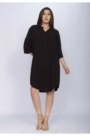 Vestido Chemise Curto Tapajó Viscose Preto