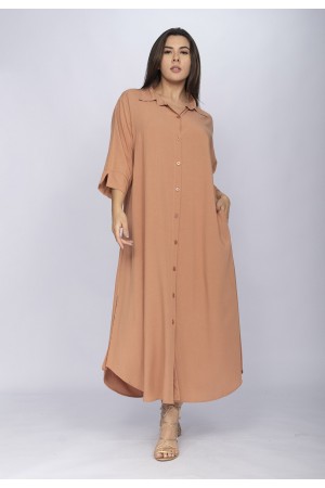 Vestido Chemise Tapajó Viscose Argila Chic