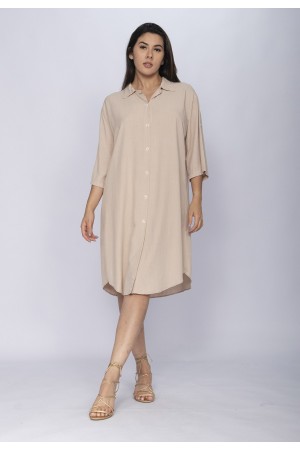 Vestido Chemise Curto Tapajó Viscose Bege
