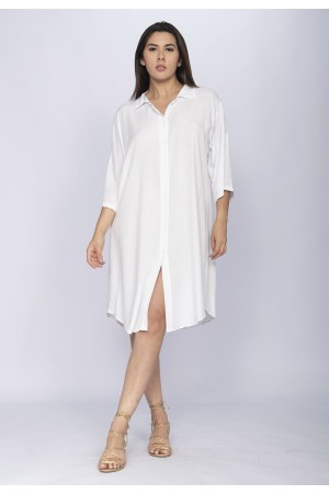 Vestido Chemise Curto Tapajó Viscose Branco