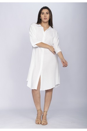 Vestido Chemise Curto Tapajó Viscose Branco