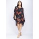 Vestido Curto Estampa Rosas da Floresta