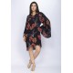 Vestido Curto Estampa Rosas da Floresta