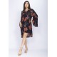 Vestido Curto Estampa Rosas da Floresta
