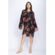 Vestido Curto Estampa Rosas da Floresta