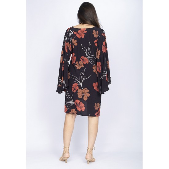 Vestido Curto Estampa Rosas da Floresta