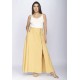 Saia Midi com Zíper Amarelo Dijon