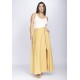 Saia Midi com Zíper Amarelo Dijon