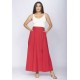 Saia Midi com Zíper Vermelho Vivo