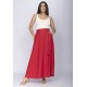Saia Midi com Zíper Vermelho Vivo