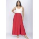 Saia Midi com Zíper Vermelho Vivo