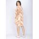 Vestido Curto Malha Amplo Always Estampa Verde Selvagem Laranja