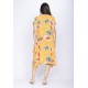 Vestido Saruel Manga Curta Malha Estampa Laranja Floral