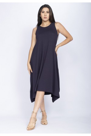 Vestido Saruel Regata Malha Azul Marinho