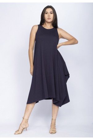 Vestido Saruel Regata Malha Azul Marinho