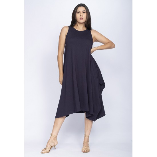 Vestido Saruel Regata Malha Azul Marinho