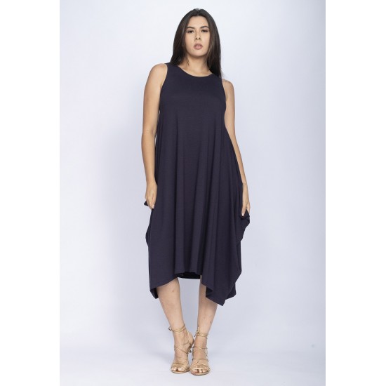 Vestido Saruel Regata Malha Azul Marinho