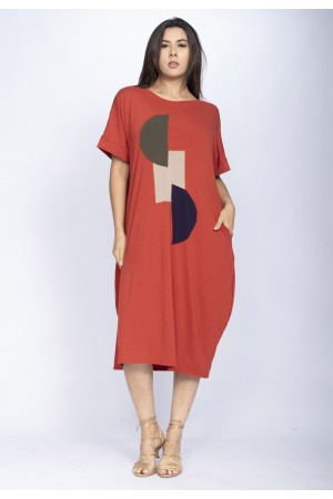 Vestido Amora Malha Midi Plus Vermelho