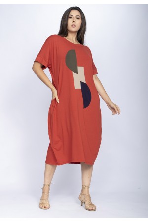 Vestido Amora Malha Midi Plus Vermelho