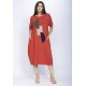 Vestido Amora Malha Midi Plus Vermelho