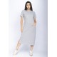Vestido Midi Easy Algodão Manga Curta Mescla