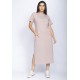 Vestido Midi Easy Algodão Manga Curta Rosa Malva